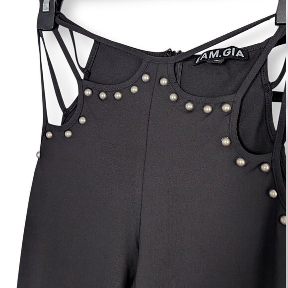 I. AM. GIA black Damina crop halter top S ONLY - Picture 8 of 11